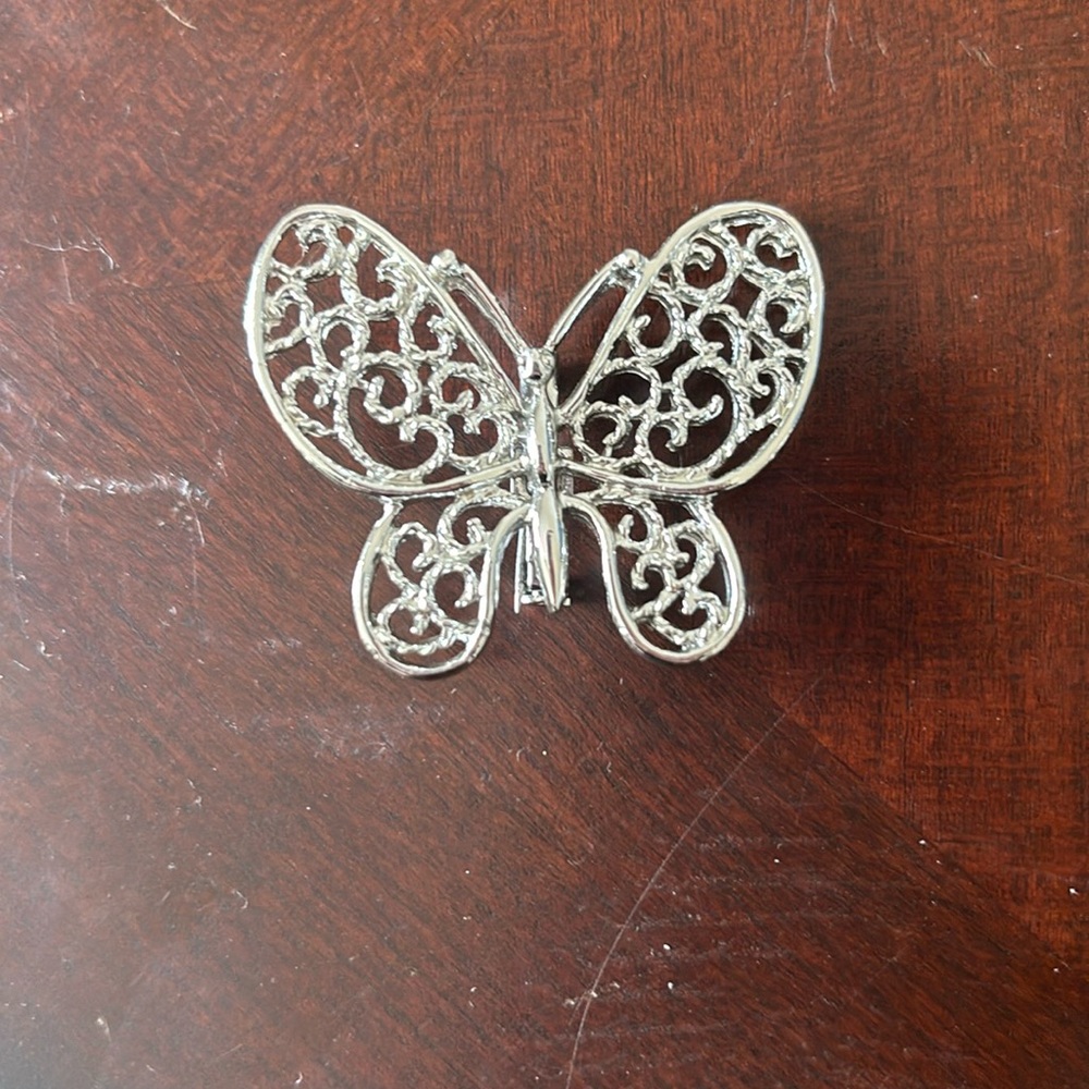 Vintage silver butterfly pin